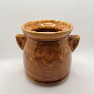 Brush Pottery Honey Crock Jardiniere Brown Drip Glaze Vintage 1976 U.S.
